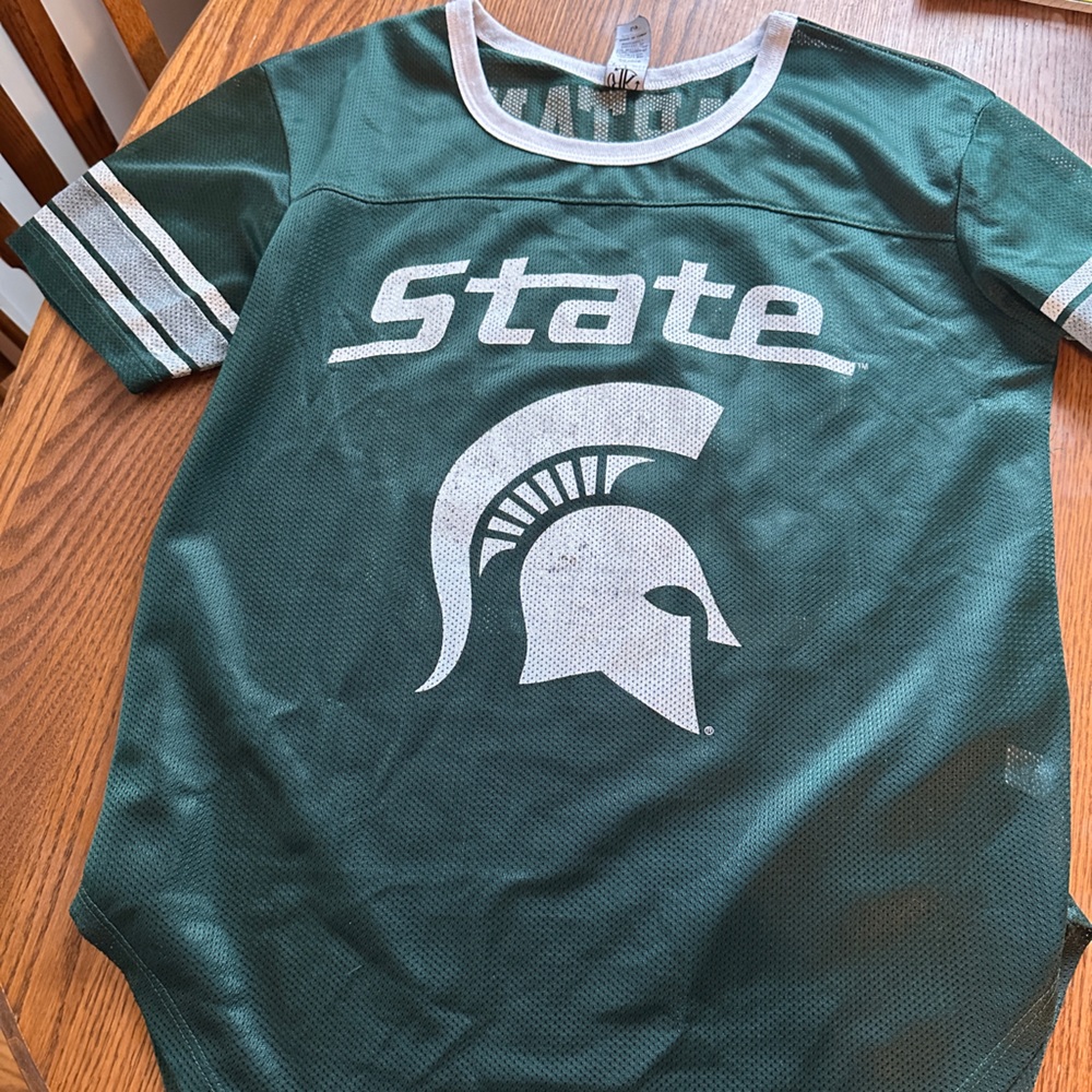 Recycled Karma Dark Green and White Mesh Athletic Jersey